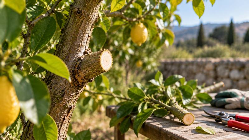 podar un limonero corte