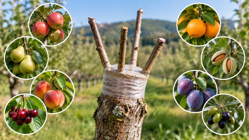 que frutales se puede hacer injerto de corona