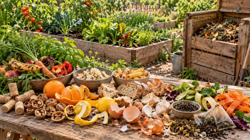 restos de verduras en el huerto